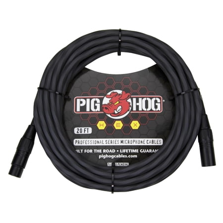 Pig Hog PHMH20GR Hex Series Mic Cable, Grey 20ft