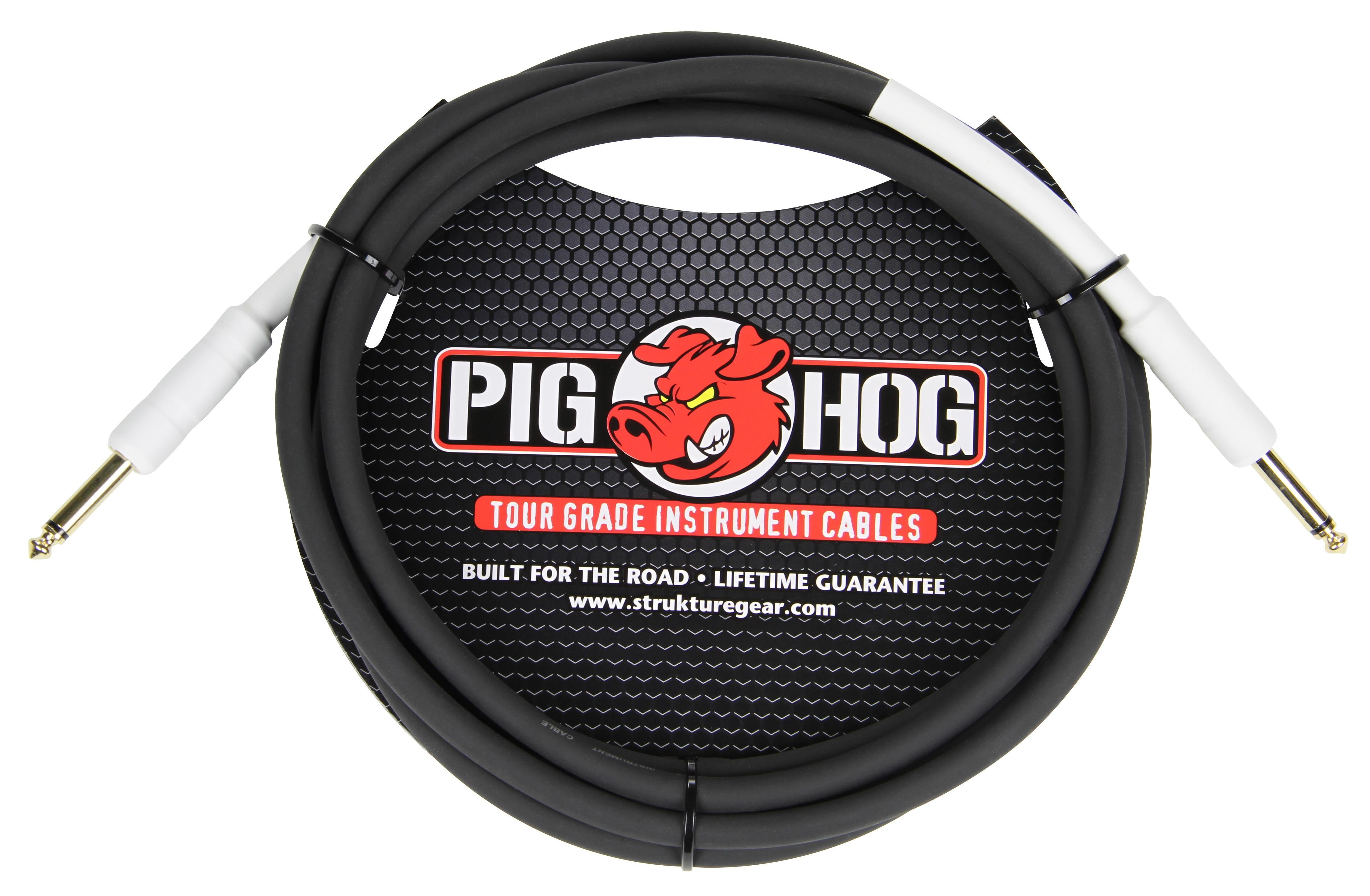 PIG HOG 18.6 Foot High Performance Instrument Cable - Straight To Straight Connectors, Durable Black