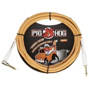 Pig Hog Orange Creme Instrument Cable, 10ft 1/4 S- 1/4 Right Angle