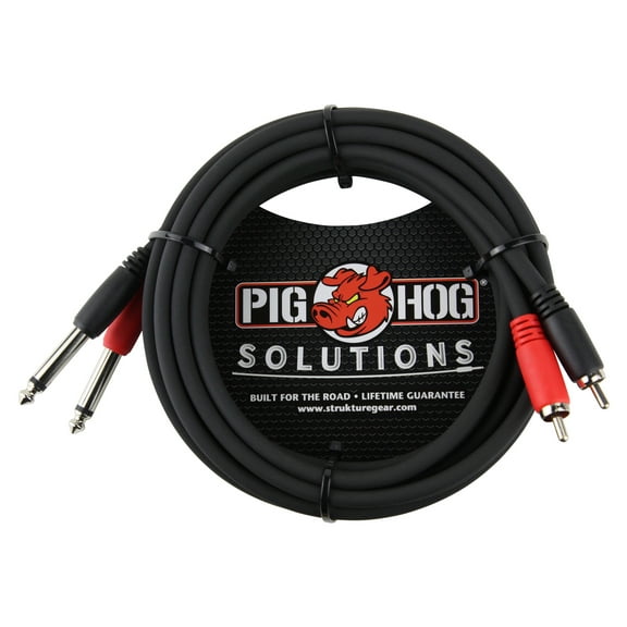 Pig Hog PDR1410 10' Dual RCA to 1/4" Cable