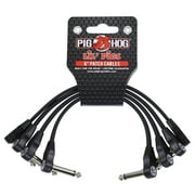 Pig Hog PHLSK6BK Lil Pigs Low Profile 6 in. Patch Cables - 4 Pack - Black
