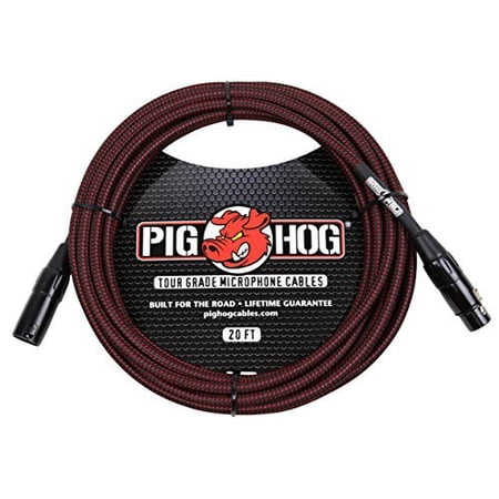 Pig Hog PHM20ORG Black/Orange Woven High Performance XLR Microphone Cable, 20 Feet