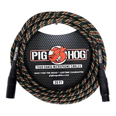 Pig Hog PHM20RAS Vintage Mic Cable 20ft Rasta