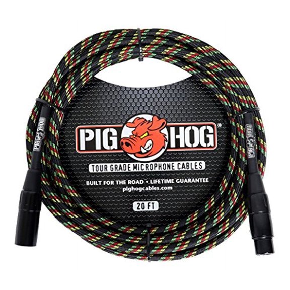 Pig Hog PHM20RAS Vintage Mic Cable 20ft Rasta