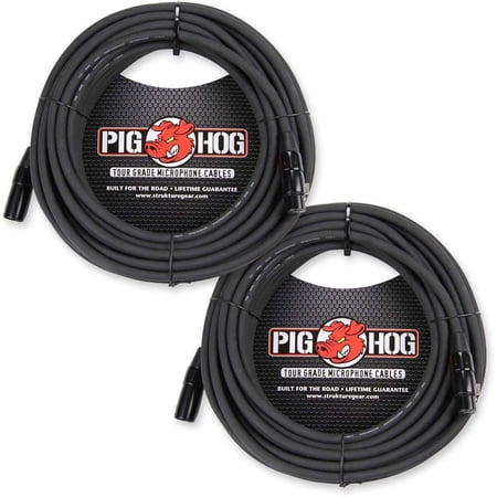 Pig Hog PHM50 8mm Tour Grade XLR Mic Cable - 50ft 2 Pack