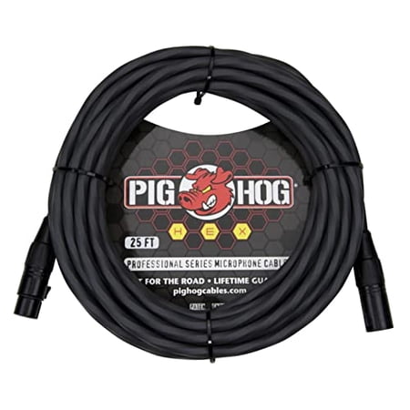 Pig Hog PHMH25GR Hex Series Mic Cable, Grey 25ft