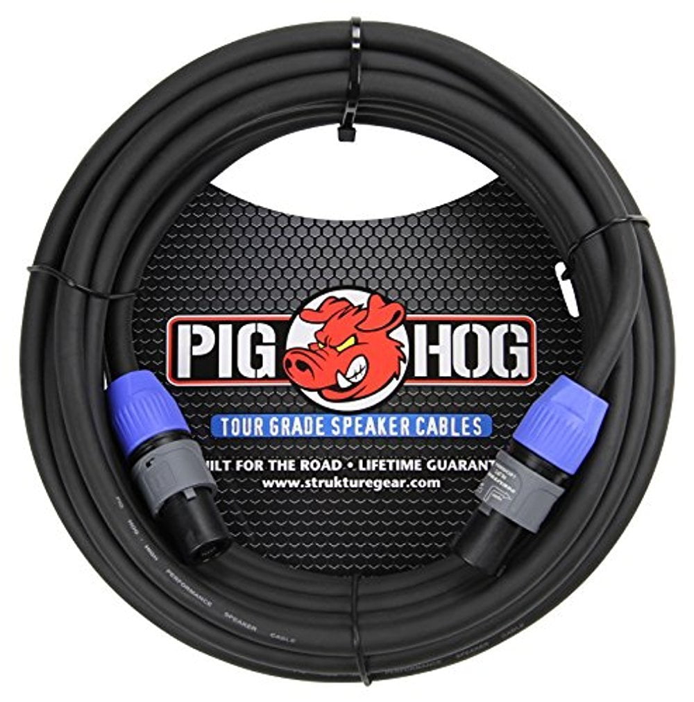 Pig Hog Speaker Cable, 3' 14 Gauge Wire, Spkon to Spkon