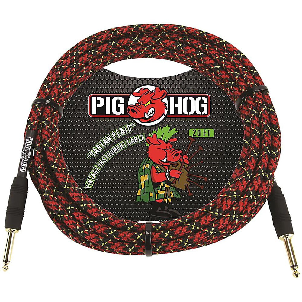 Pig Hog 20FT Straight Tartan Plaid Instrument Cable