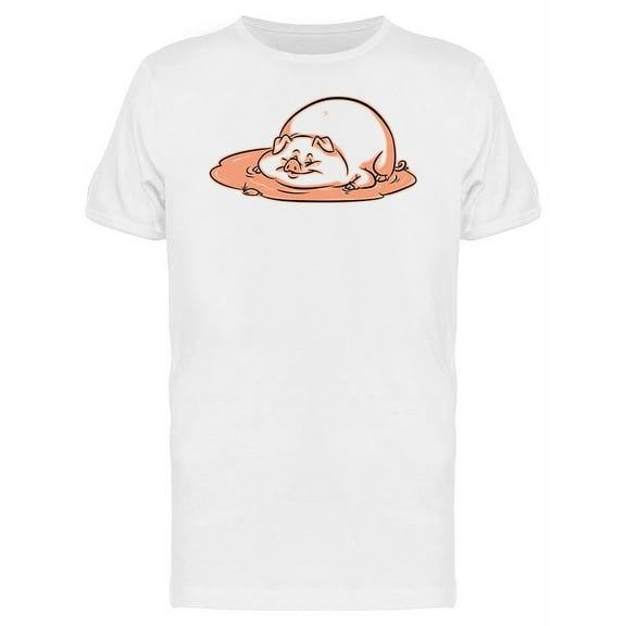 Pig In The Mud Cartoon T-Shirt Men -Image by Shutterstock, Male 4X-Large