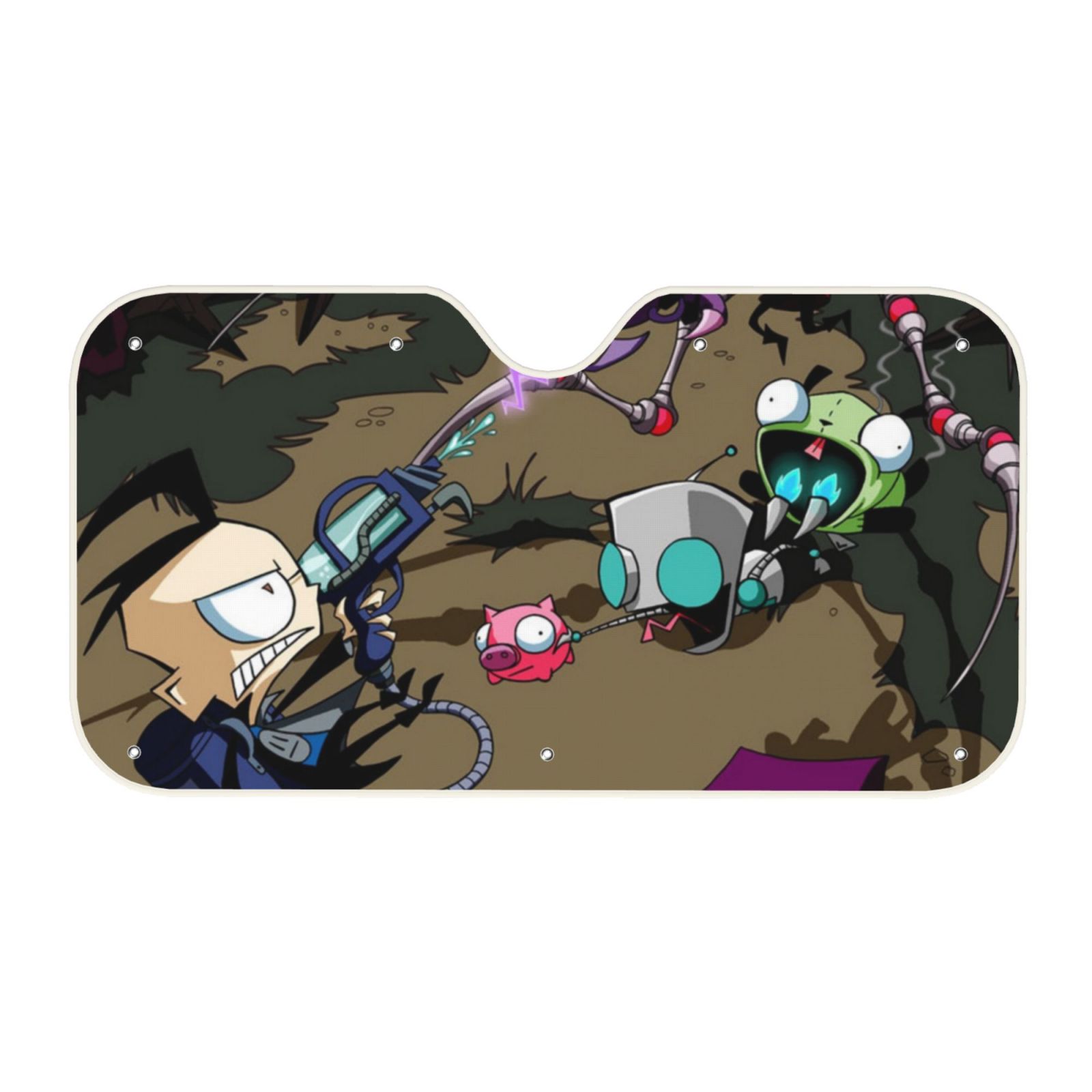 Pig Invader Zim Foldable Car Windshield Sunshade Vehicle Automotive