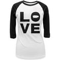 thumbnail image 1 of Pig Love Juniors 3/4 Sleeve Raglan T Shirt White-Black MD, 1 of 1