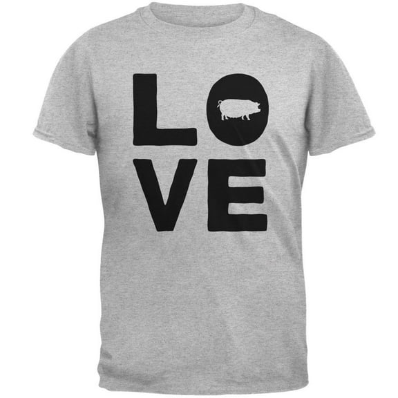 Pig Love Mens T Shirt Heather MD