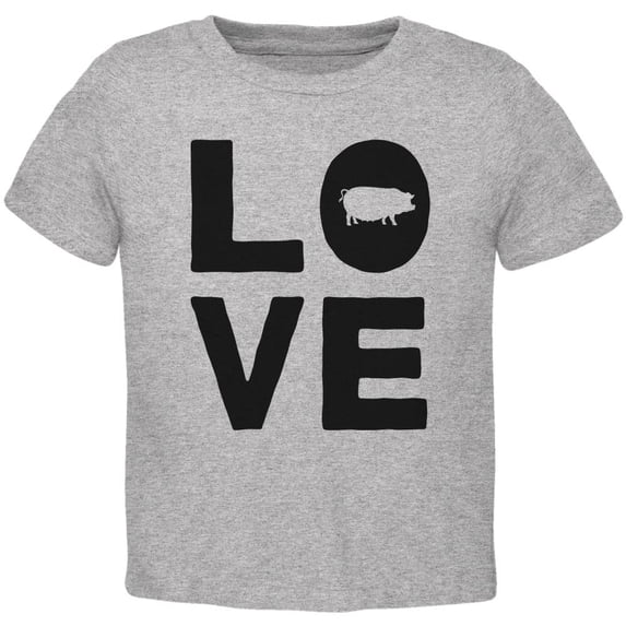 Pig Love Toddler T Shirt Heather 2T