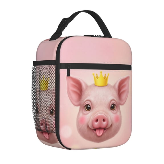 Pig Lunch Box Thermal Leakproof Container Cute Cartoon Reusable Bag Buckle Handle Office Commute Travel Daily
