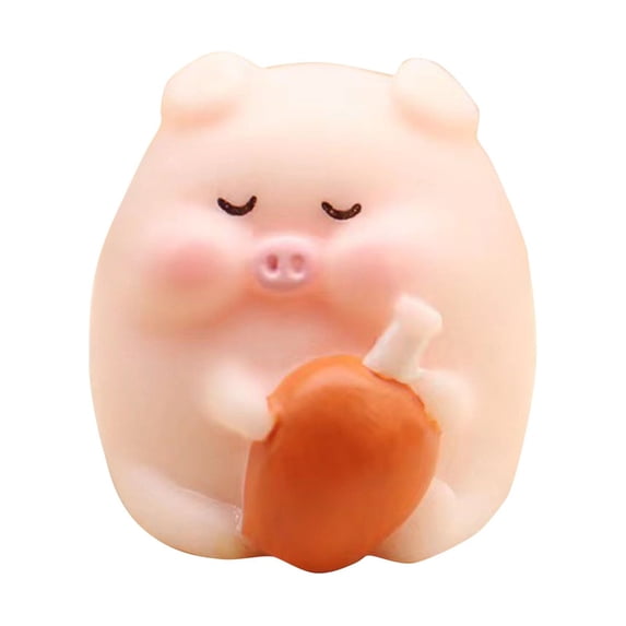 Pig Miniature Figurines, Micro Landscape Small Piggy Desktop Ornaments, Adorable Resin Animal Sculpture for Terrarium Decor and Fairy Garden Accessories