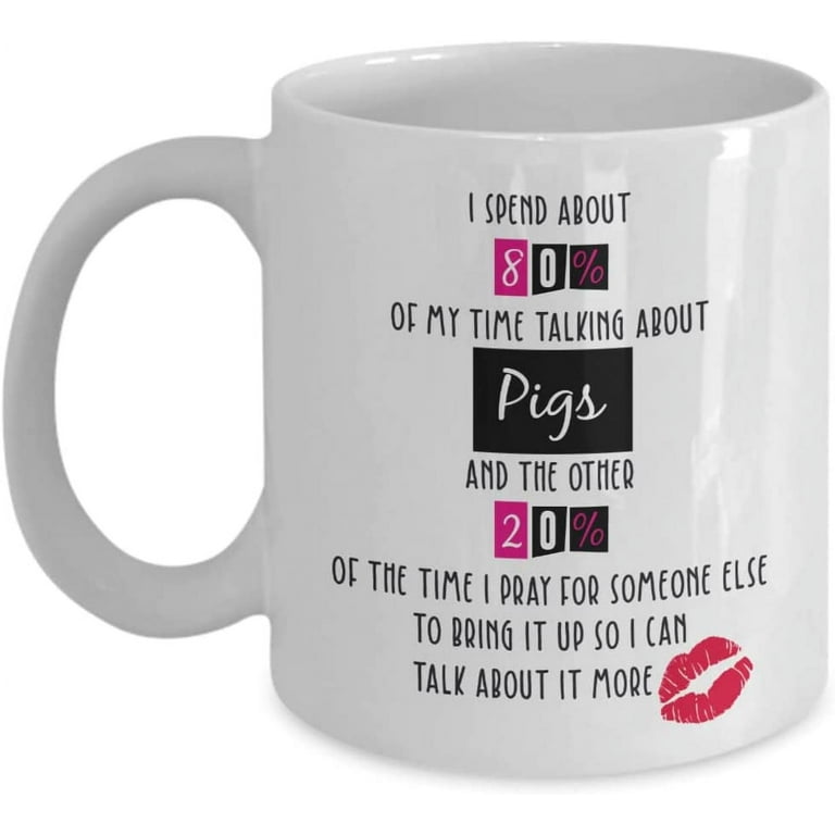 Pig Coffee Mug Just A Girl Who Loves Pigs Floral Design Cute Pig