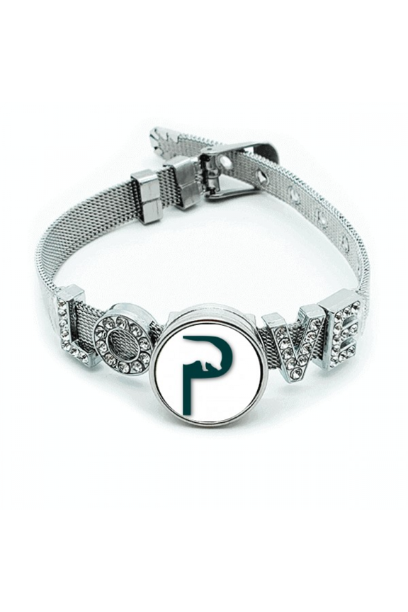 Pig Nose Movement Outline Bracelet Wristband Crystal Love Adjustable Bangle