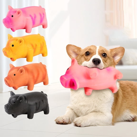 Pig Pet Toy for Dogs, Adorable Chew Toy for Small Medium Large Dogs, Safe Durable Rubber Pig Design, Interactive Play Teeth Cleaning Gift for Puppies, Best Dog Chew Toys for Aggressive Chewers