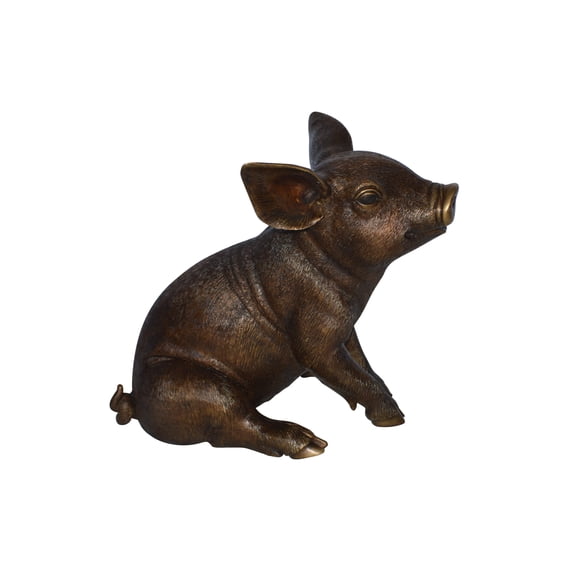 Nifao Pig – Piglet Bronze Statue – Home Decor Sculpture, 14"L x 10"W x 12"H