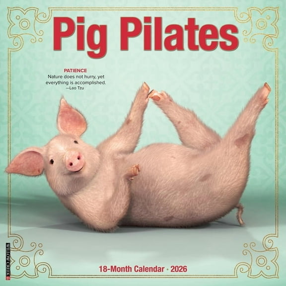 Pig Pilates 2026 Wall Calendar, (Paperback)