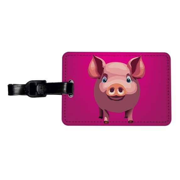 Pig Pink Sweet Faux Leather Travel Luggage Tag