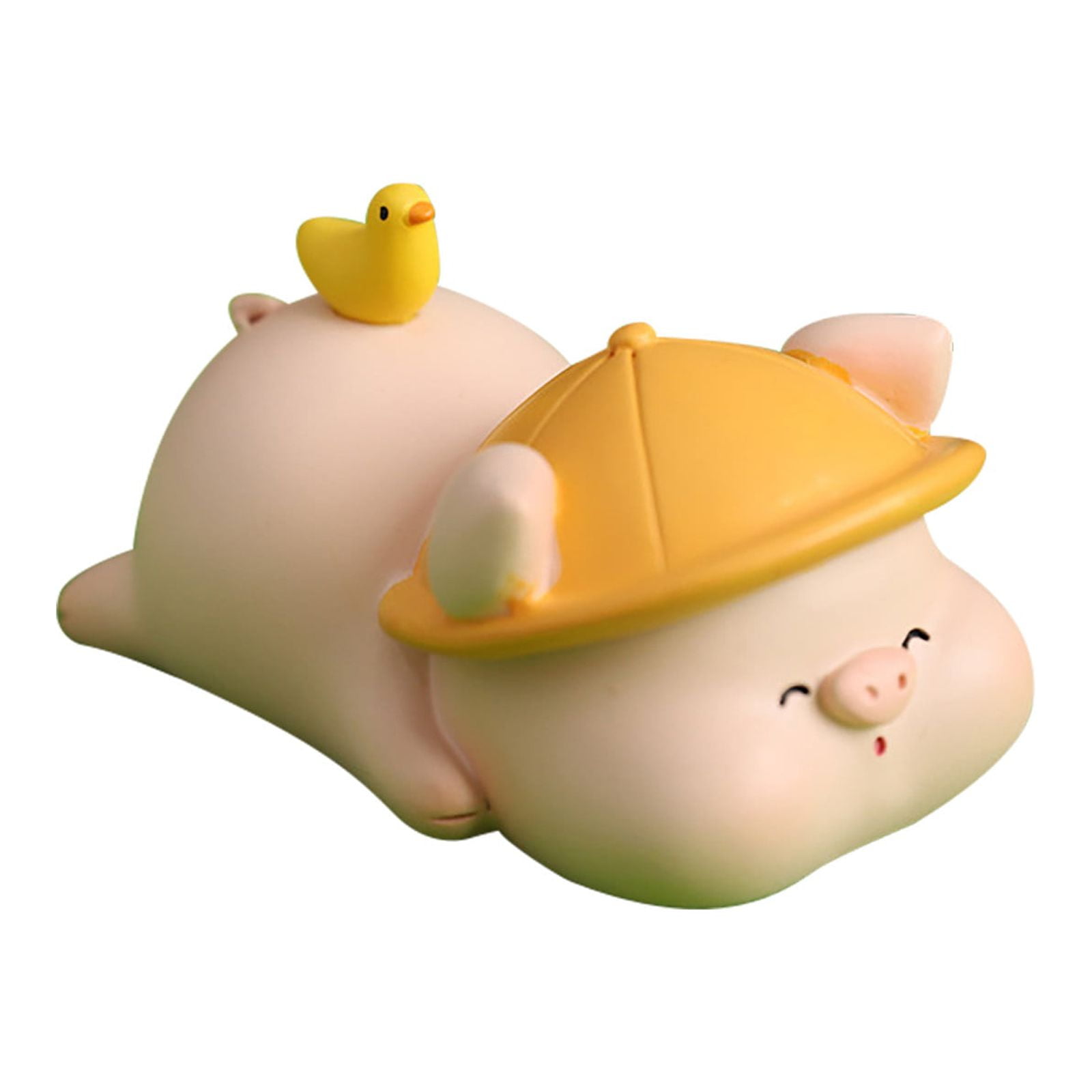 Pig Resin Pig Statue Feng Shui Statue Miniature Cake Top Hat Sculpture