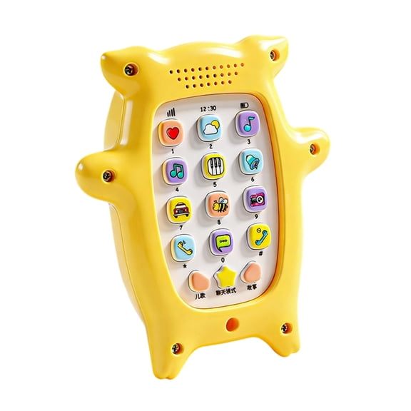 Pig Shape Educational Story Machine, Interactive Early Learning Music Player, Speech and Sound Development Toy, Electronic Cognitive Play Center, Yellow