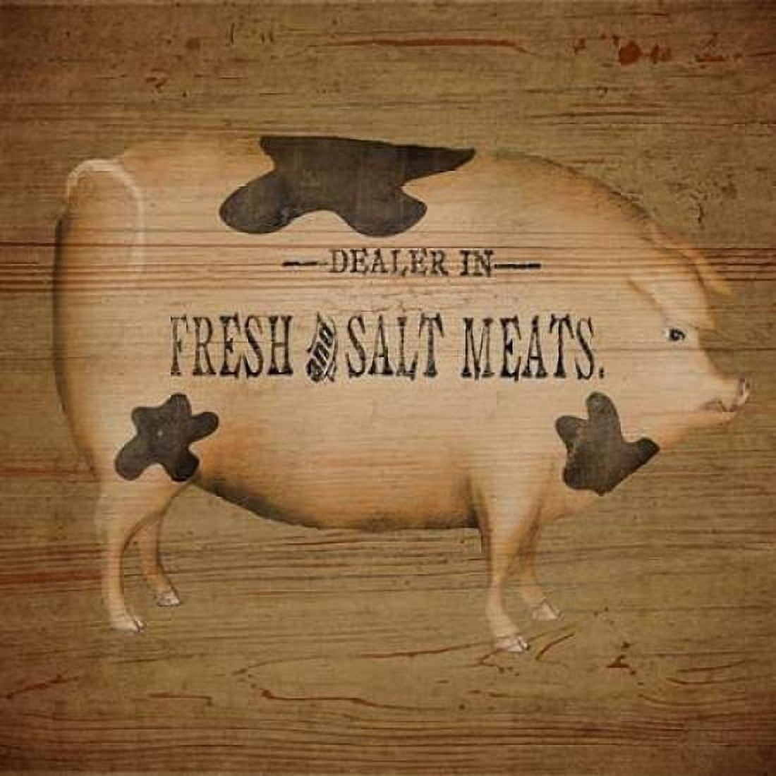 Pig Sign Canvas Art - Beth Albert (24 x 24)