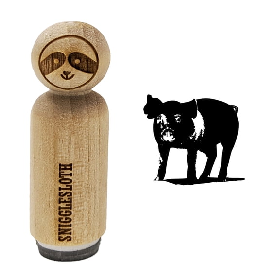 Pig Sketch Rubber Stamp for Scrapbooking Crafting Stamping - Medium 1 Inch