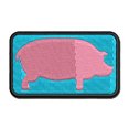 thumbnail image 1 of Pig Solid Side View Applique Multi-Color Embroidered Hook & Loop Patch - 2.5 Inch Small, 1 of 5