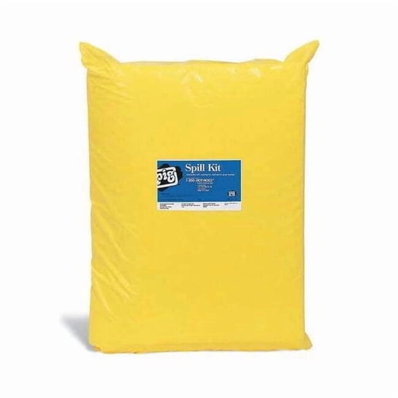 Spill Kit Refill, 5 gal Volume Absorbed per Kit, Not Applicable Capacity, Box, Yellow, 17 KIT242