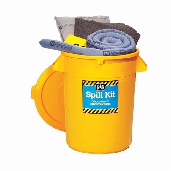Spill Kit, 21 gal Volume Absorbed per Kit, 32 gal Capacity, Can, Yellow, 46 KIT2400