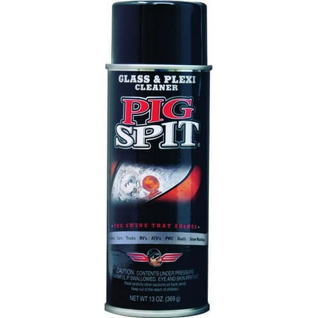 PIG SPIT Glass and Plexi Cleaner for a Streak-Free Shine for Home and Automotive Use | 13 oz.| Single