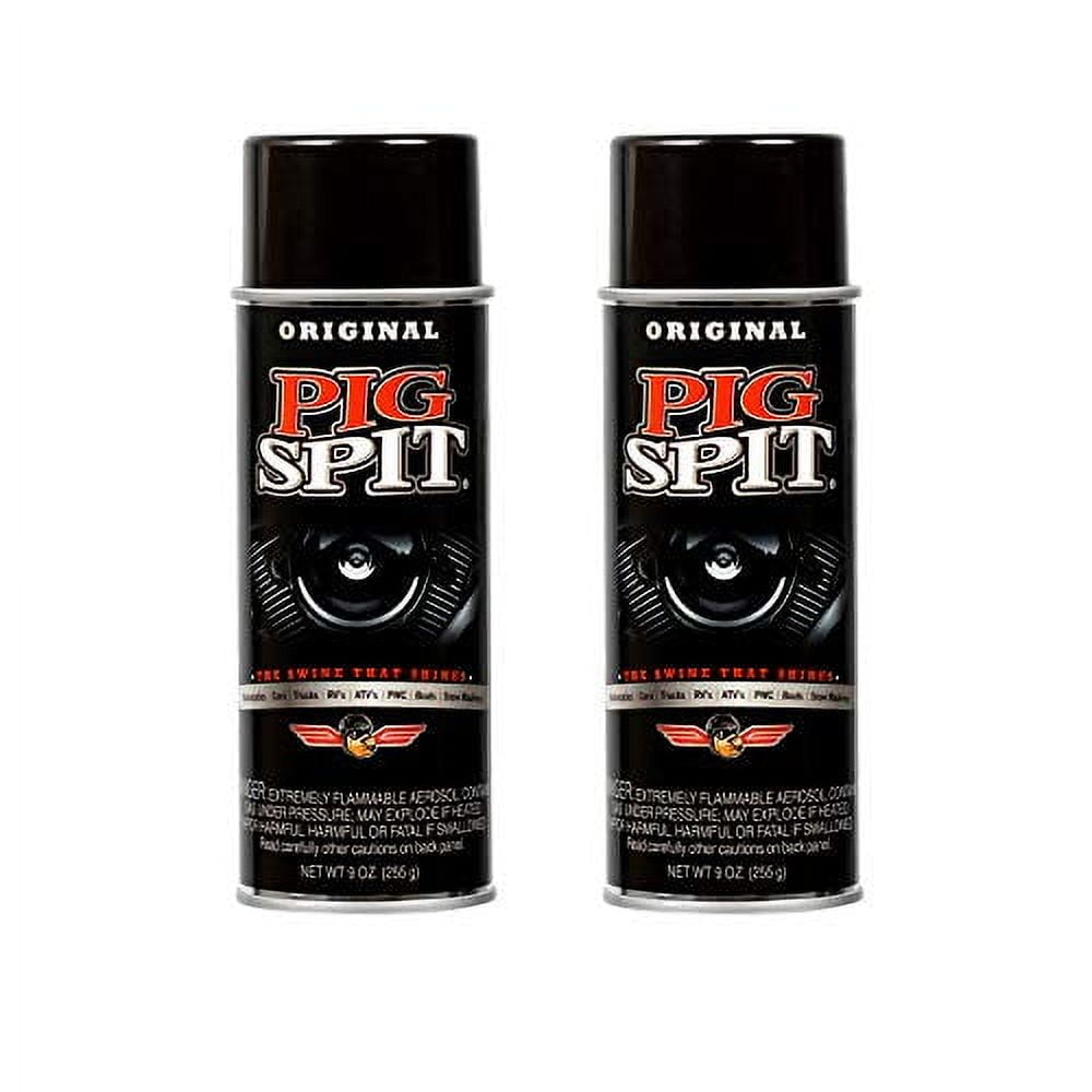Pig Spit PSO-2PK Original for Use on Motors, Transmissions, Vinyl and Black Plastic Trim Components and Tires, 9 oz, 2-Pack, 2 Pack
