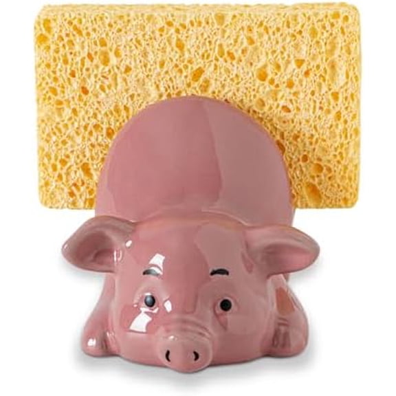 Pig Sponge Holder For Kitchen Sink Sponge Holder Ceramic Dish Sponges Holder Pink Kitchen Sponge Holders - Adorable And Functional Sink Caddy$$Home Decor, Kitchen, & Other