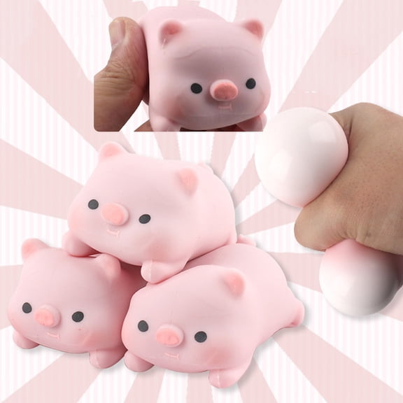 Pig Squishy Toys - Cute Pink Pig Squeeze Ball and Desk Fidget for Adult Stress Relief(0.28lb)