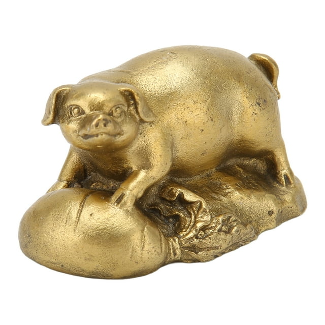 Pig Statue Wealth Convergence Exquisite Cute Brass Lucky Pig Statue