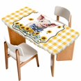 thumbnail image 1 of Pig Sunflowers Table Cloths for 3 Foot Rectangle Tables, Yellow Floral Elegant Checkered Pastoral Patio Waterproof Elastic Fitted Tablecloths, Washable Rectangular Table Cover for Camping, 1 of 8