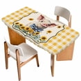 thumbnail image 1 of Pig Sunflowers Table Cloths for 5 Foot Rectangle Tables, Yellow Floral Farmhouse Checkered Rustic Patio Waterproof Elastic Fitted Tablecloths, Washable Rectangular Table Cover for Camping, 1 of 8