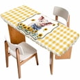 thumbnail image 1 of Pig Sunflowers Table Cloths for 8 Foot Rectangle Tables, Yellow Floral Elegant Checkered Pastoral Patio Waterproof Elastic Fitted Tablecloths, Washable Rectangular Table Cover for Camping, 1 of 8