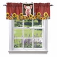 thumbnail image 1 of Pig Sunflowers Valance Curtain for Windows Yellow Flower Bee Farms Animal Oil Painting Rod Pocket Curtain Valances Short Window Treatments Panels for Kitchen Bathroom Laundry Basement 60 x 18 Inch, 1 of 9
