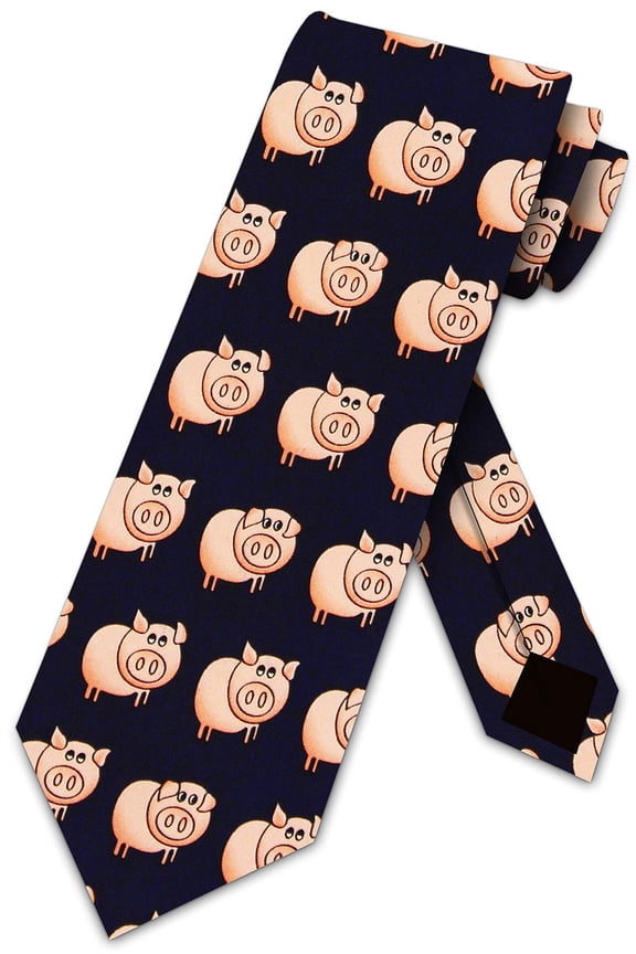 Pig Ties Animal Tie for Men Farm Animals Necktie by Three Rooker