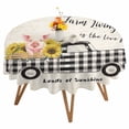 thumbnail image 1 of Pig Truck Sunflower Round Tablecloth 54 inches Vintage Farm Loads of Sunshine Waterproof Oil-Proof Table Cloth Round Table Cover for Holiday Party Picnic Dinner Decor Indoor and Outdoor Use, 1 of 9