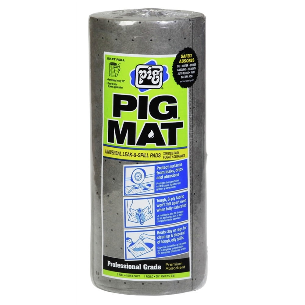 New Pig Pack of 5 PIG Mats for Garage, Original Gray Mat, Oil Spill Mats  for Garage Floor, 15-in x 20-in Absorbs Up to 14 oz in the Spill Absorbents  department at