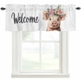 thumbnail image 1 of Pig Valances for Windows Welcome Rod Pocket Curtain Valance Window Treatment Short Curtains for Kitchen Living Room, 42"x12", 1 of 9