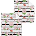 thumbnail image 1 of Pig Watermelon Stripes Washcloth 12x12in Set, 6 Pack Absorbent Cotton Towel Square Kitchen Dishes Towels, Soft Cleaning Face Hand Towel Fast Drying Wash cloth, 1 of 7