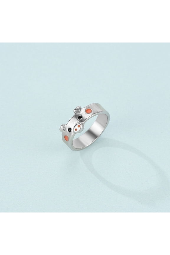 Pig Zodiac Animal Ring European American Fashion Jewelry Individually Packed Animal Popular Element Gift Ring Alloy
