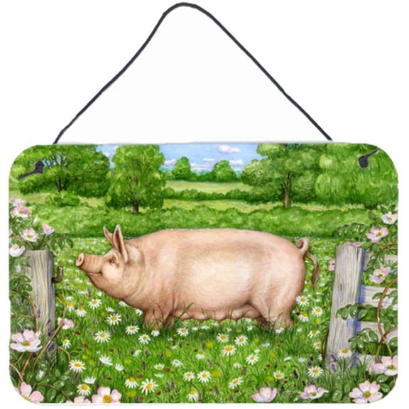 Pig in Dasies by Debbie Cook Wall or Door Hanging Prints