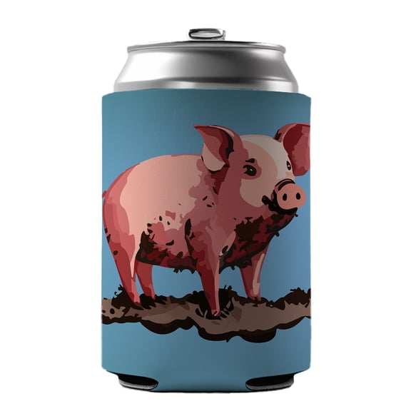 Pig in Mud Drink Beer Soda Insulated Sleeve Holder Can Cooler Hugger