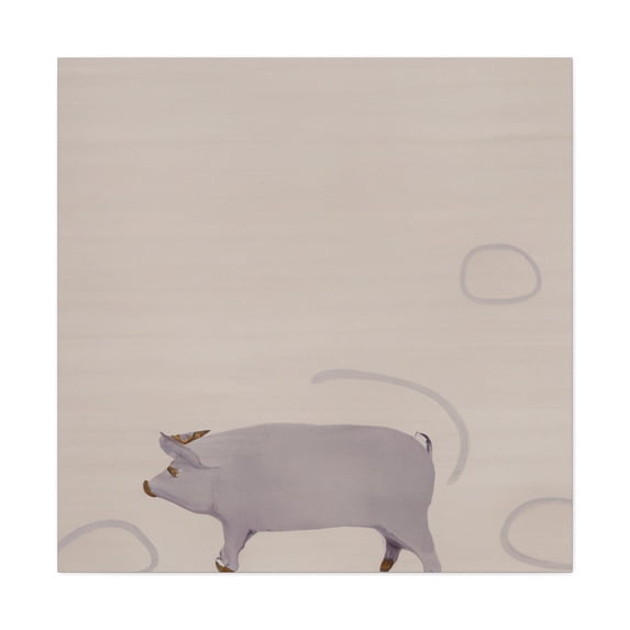 Pig on Parched Soil - Canvas